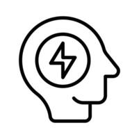 A head with a lightning bolt, symbolizing innovative thinking vector