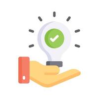 A lightbulb held by a hand, symbolizing insight and creative ideas vector