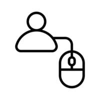 Person icon with mouse, symbolizing user interaction and navigation vector