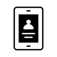 A smartphone with a user profile, symbolizing contact information vector