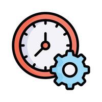 Gear with clock concept icon of time management vector