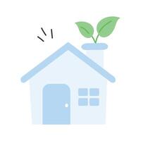 Building with plant, symbolizing eco friendly architecture icon design vector