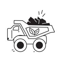 Truck carrying coal, representing the environmental impact of mining vector