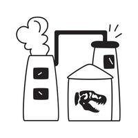 Factory emitting smoke, illustrating industrial pollution concerns vector