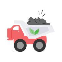 Truck carrying coal, representing the environmental impact of mining vector