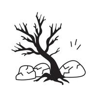 Dead tree representing the impact of deforestation vector