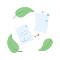 Recycling symbol with paper, promoting recycling efforts vector