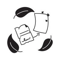 Recycling symbol with paper, promoting recycling efforts vector