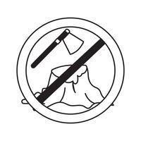 Get this amazing icon of stop cutting trees vector