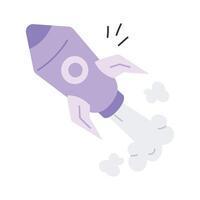 Rocket representing green technology and innovation vector
