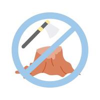Get this amazing icon of stop cutting trees vector