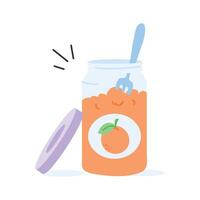 Jar of strawberry jam, perfect for spreading on toast vector