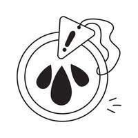 Droplet icon with oil representing water pollution issues vector