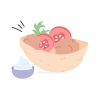 Soft pita bread, great for sandwiches or dippin vector