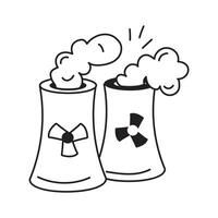 Icon showing nuclear pollution affecting the environment vector