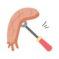 Visually perfect hand drawn icon of steak in modern style vector