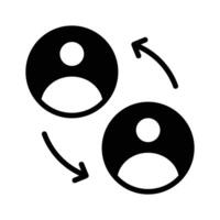 Two people interacting to enhance teamwork and cooperation vector