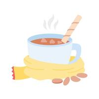 Warm cup of hot cocoa, ready to use icon vector