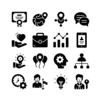 This vibrant icon set features various business and success related symbols vector