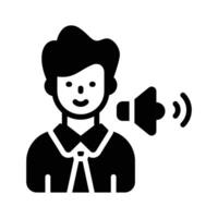 Person with a megaphone, symbolizing announcements and public speaking vector