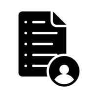 Document with user icon, symbolizing document approval vector