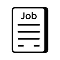 Document with Job title, symbolizing job applications or recruitment vector