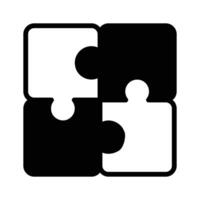 Puzzle pieces fitting together, symbolizing teamwork and collaboration vector