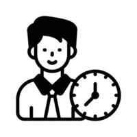 Clock with person concept icon of punctuality vector