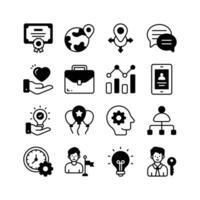 This vibrant icon set features various business and success related symbols vector