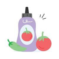 Ketchup and mustard bottle, sauce container design vector