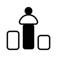 Bar chart with people icons, representing performance measurement vector