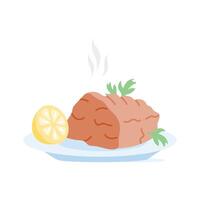 Take a look at this amazing icon of roasted beef in trendy style vector