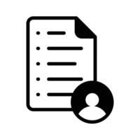Document with user icon, symbolizing document approval vector