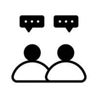 Two people with speech bubbles, symbolizing team discussion or chat vector