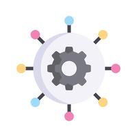 Gears and connections symbolizing automated processes vector