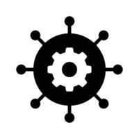 Gears and connections symbolizing automated processes vector
