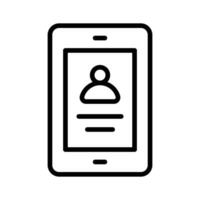 A smartphone with a user profile, symbolizing contact information vector