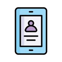 A smartphone with a user profile, symbolizing contact information vector