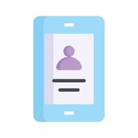 A smartphone with a user profile, symbolizing contact information vector