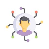 Person with multiple connections, symbolizing networking vector