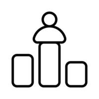 Bar chart with people icons, representing performance measurement vector