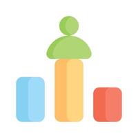 Bar chart with people icons, representing performance measurement vector