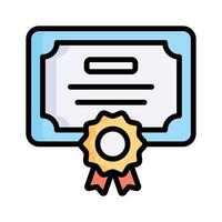 Certificate with a ribbon, symbolizing professional accreditation vector