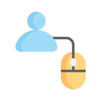 Person icon with mouse, symbolizing user interaction and navigation vector