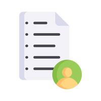 Document with user icon, symbolizing document approval vector