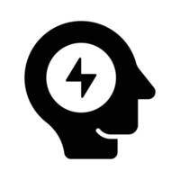 A head with a lightning bolt, symbolizing innovative thinking vector