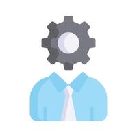 Person with a gear head, symbolizing technical knowledge and skills vector
