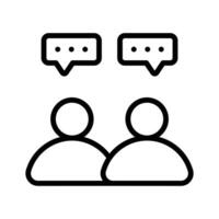 Two people with speech bubbles, symbolizing team discussion or chat vector