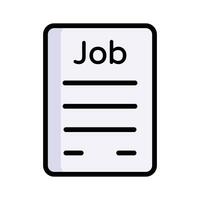 Document with Job title, symbolizing job applications or recruitment vector
