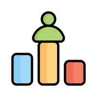 Bar chart with people icons, representing performance measurement vector